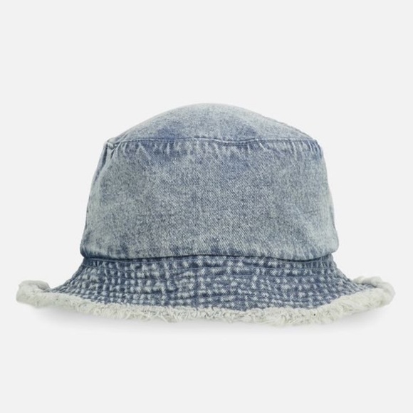 frayed denim bucket hat